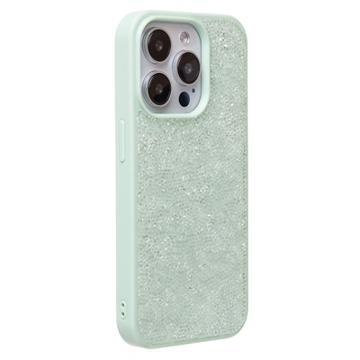 Чехол-накладка - PC071 POSH SHINE для "Apple iPhone 15 Pro" россыпь кристаллов (ice mint) (231609)