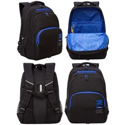 Рюкзак молодежный RU-430-7/3 черный - синий 32х45х23 см GRIZZLY