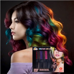 Мелки для волос с расческой, набор 6 цветов
