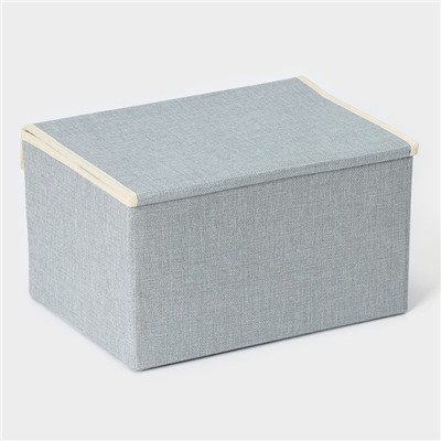 Короб стеллажный для хранения с крышкой LaDо́m «Франческа», 33×24×18 см, цвет серо-голубой