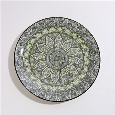Тарелка керамическая Доляна «Мирсоле», d=22 см, цвет зелёный