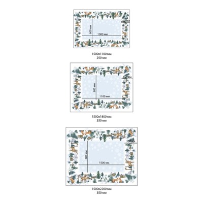 Скатерть новогодняя Этель "Forest animals" Скатерть новогодняя 150х110 +/-2см с ГМВО, 100%хл, саржа 190гр/м2