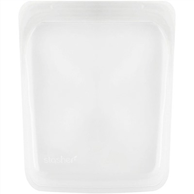 Stasher, Многоразовый силиконовый пищевой контейнер на пол галлона, прозрачный, 1,92 л (64,2 жидк. унции)