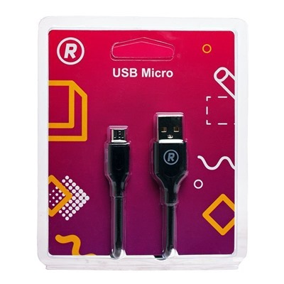 Кабель USB - micro USB RockBox RC-M01  100см 1,5A  (black)