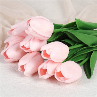 Цветок искусственный Тюльпан 30 см латекс / XCH-04 /уп 10/200/2000/ нежно-розовый