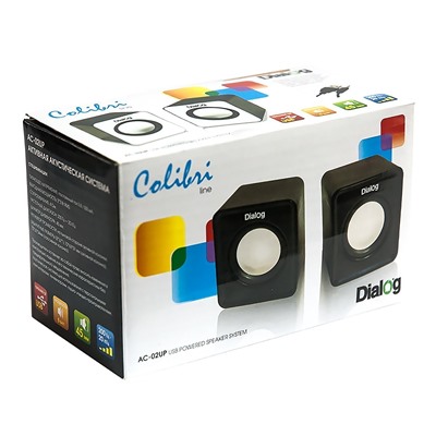 Компьютерная акустика Dialog Colibri AC-02UP (повр. уп.) 2.0 (black)