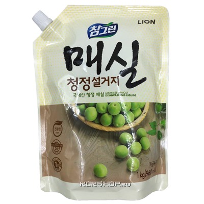 Средство для мытья посуды, фруктов, овощей Chamgreen с японским абрикосом м/у Lion, Корея, 960 мл Акция