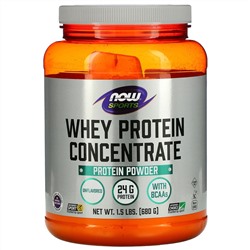 Now Foods, Sports, концентрат сывороточного протеина, без добавок, 680 г (1,5 фунта)