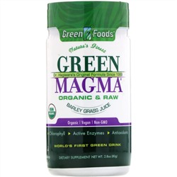Green Foods, Green Magma, сок из зеленых побегов ячменя в порошке, 80 г (2,8 унции)