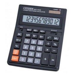 Калькулятор 12 разрядов CITIZEN SDC444S 2 питания 30х153х199 мм CITIZEN {Филиппины}