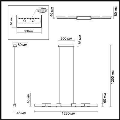 4991/40L L-VISION ODL23 417 черный/золотой/металл/акрил Люстра LED 40W 3000K FIERRO