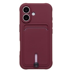 Чехол-накладка - SC304 c картхолдером для "Apple iPhone 16" (bordo) (234453)