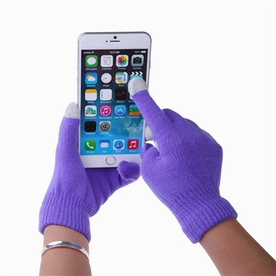 Перчатки для сенсорных экранов - (purple)