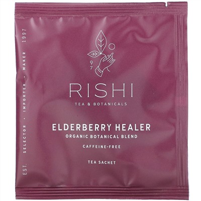 Rishi Tea, Elderberry Healer, Caffeine-Free, 15 Sachets, 2.11 oz (60 g)