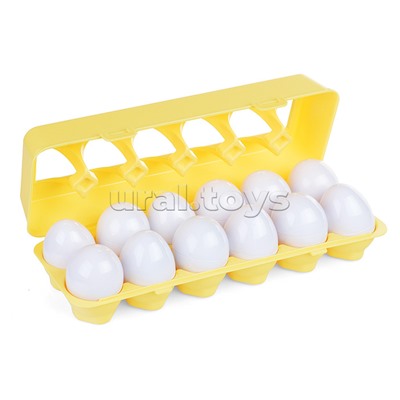 Развивающий набор BABY YOU, Сортер "Цифры - Цвета", 12 яиц  в лотке, ВОХ 30х10х7см.