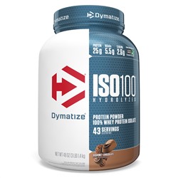 Dymatize Nutrition, ISO100, гидролизованный 100% изолят сывороточного протеина, изысканный шоколад, 1,4 кг (3 фунта)