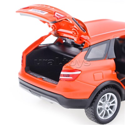 Машина металл. Lada Vesta Sw Cross 17,5см, (свет-звук, двери, оранж.) инерц, в коробке