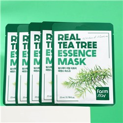 Набор масок для лица Farmstay, с экстрактом чайного дерева, 5 шт.