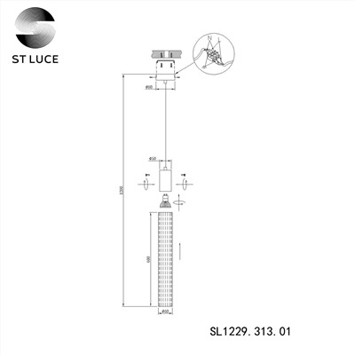 SL1229.313.01 Подвес ST-Luce Латунь/Прозрачный GU10 1*5W