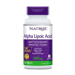 Альфа-липоевая кислота, 600 мг Natrol, 45 шт