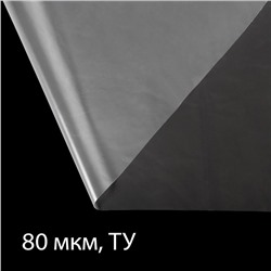 Плёнка полиэтиленовая 80 мкм, прозрачная, длина 10 м, ширина 3 м, рукав (1.5 м × 2), Эконом 50%