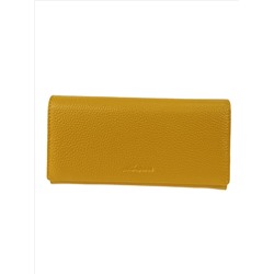 Женский кошелёк-портмоне из натуральной кожи, цвет желтый