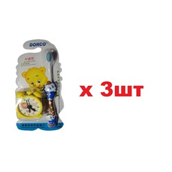 Dorco набор №523  детская зубная щетка с игрушкой будильник-точилка 3шт