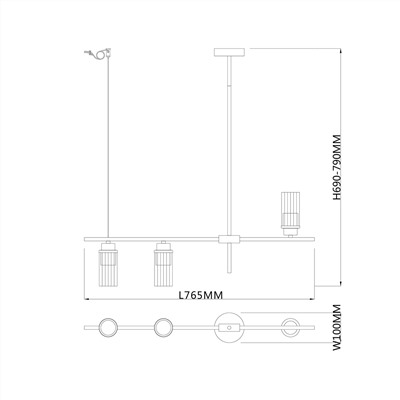 Светильник на штанге Escada 2100/3P E14*40W Black