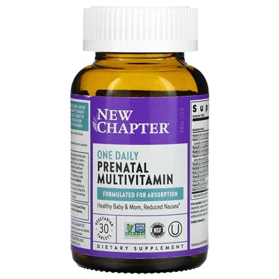 New Chapter, One Daily Prenatal Multivitamin, 30 Tablets