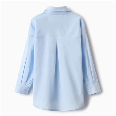 Рубашка для девочки MINAKU цвет светло-голубой, рост 122 см
