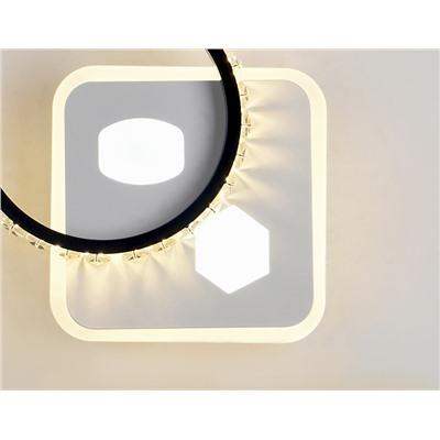 Настенный светодиодный светильник с хрусталем FA230 WH/BK белый/черный LED 3000K/4200K/6400K 28W 210*210*50