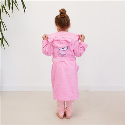 Халат махровый детский "Little princess" р-р 34 (122-128 см), розовый