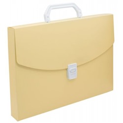 Портфель пластиковый А4 35 мм Pastel PASTPP01YEL 0.7мм желтый (1604893) Бюрократ