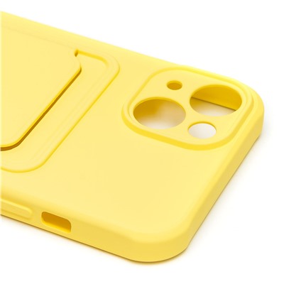 Чехол-накладка - SC304 с картхолдером для "Apple iPhone 13" (yellow)