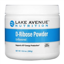 Lake Avenue Nutrition, порошок D-рибозы, без добавок, 300 г (10,6 унции)