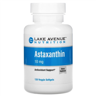 Lake Avenue Nutrition, астаксантин, 10 мг, 120 вегетарианских капсул