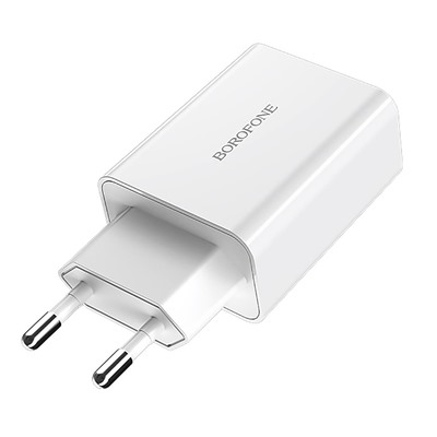 Адаптер Сетевой с кабелем Borofone BA21A Long QC3.0 USB 3A/18W (USB/Micro USB) (white)
