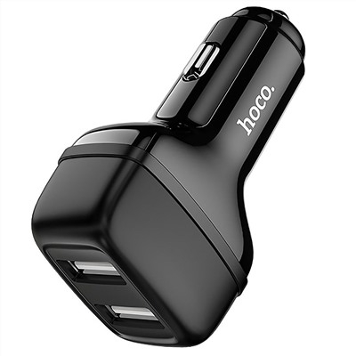 Адаптер Автомобильный с кабелем Hoco Z36 Leader 2USB/5V/2.4A +micro USB (black)