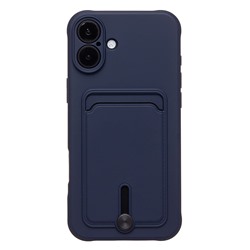 Чехол-накладка - SC304 c картхолдером для "Apple iPhone 16 Plus" (dark blue) (234450)