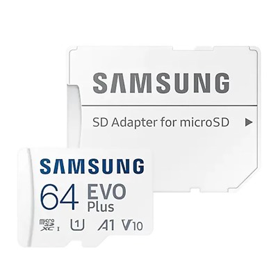 Карта флэш-памяти MicroSD 64 Гб Samsung +SD адаптер (class 10) UHS-1 U3+ Evo Plus (до130 MB/s)