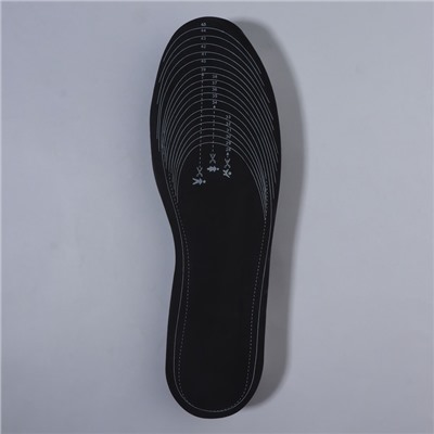 Стельки для обуви, утеплённые, двухслойные, универсальные, р-р RU до 47 (р-р Пр-ля до 46), 29,5 см, пара, цвет серый