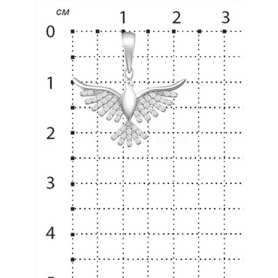 Подвеска из серебра с фианитами родированная 925 пробы 13-1546р