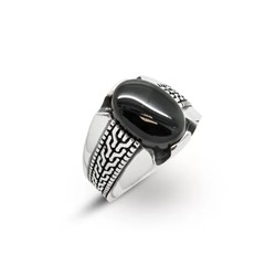 Мужское кольцо из серебра оникс, ТМК-20