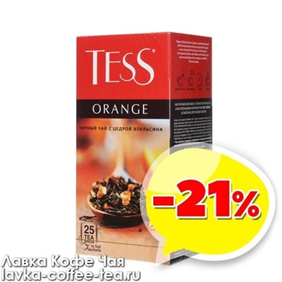 чай Tess "Orange" чёрный с ароматом апельсина 1,5 г*25 пак.