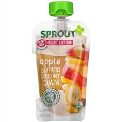 Sprout Organic, Baby Food, 6 Months & Up, Apple, Banana, Butternut Squash, 3.5 oz (99 g)