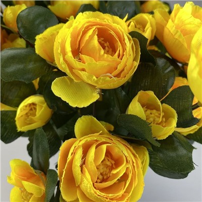 Розы желтые,букет 6 веточек, декоративные цветы 35см