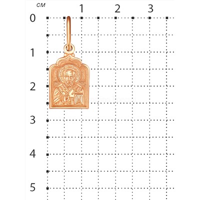 Подвеска-икона из золочёного серебра - св.Николай Чудотворец 925 пробы ПИ-012пз