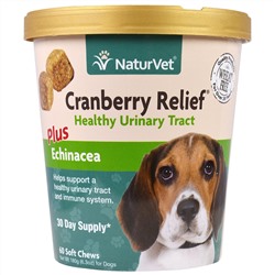 NaturVet, Cranberry Relief для собак плюс эхинацея, 60 мягких жевательных таблеток, 6,3 унц. (180 г)