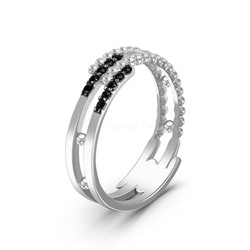 Кольцо из серебра с фианитами родированное 925 пробы к-7251рч216