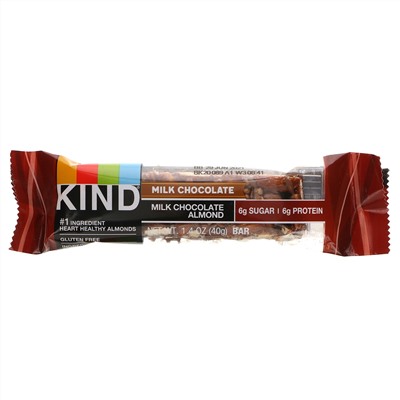 KIND Bars, Milk Chocolate,  Almond, 12 Bars, 1.4 oz (40 g) Each